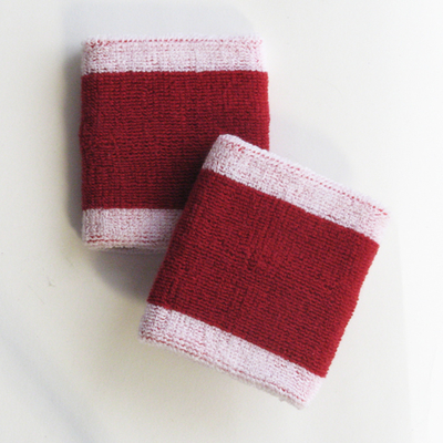 Heather white red dark red 2colored sweat wristbands wholesale